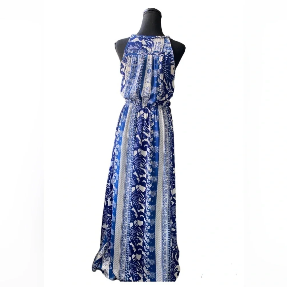 Anthropologie Blue and White Maxi Dress - Picture 2 of 3